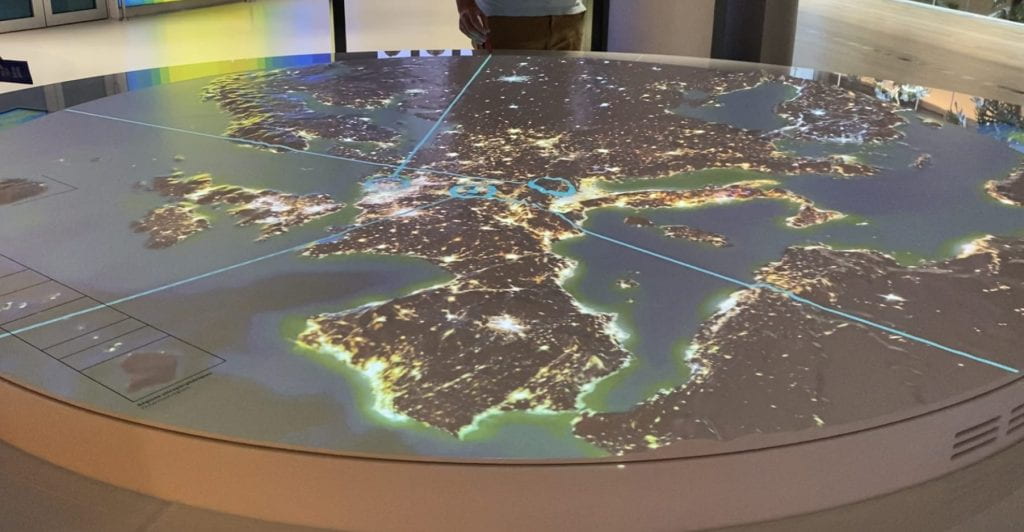The interactive map at the EU Parliament building.